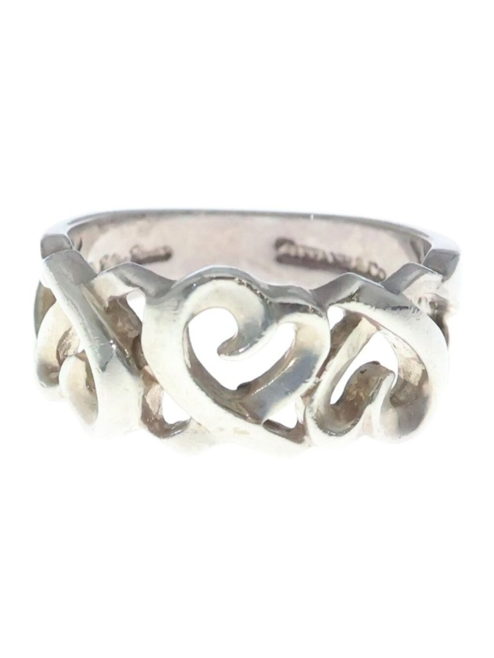 Tiffany & Co Paloma Picasso Triple Loving Heart Ring Silver
